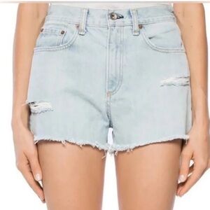 Rag & Bone Light Blue Distressed Jean Shorts